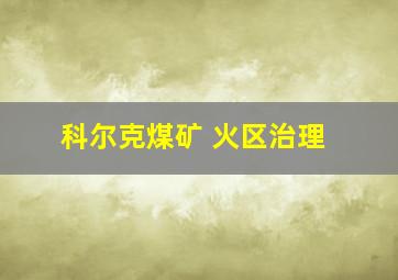 科尔克煤矿 火区治理